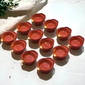 water sensor diya LED set pack of 6 warm orange glow