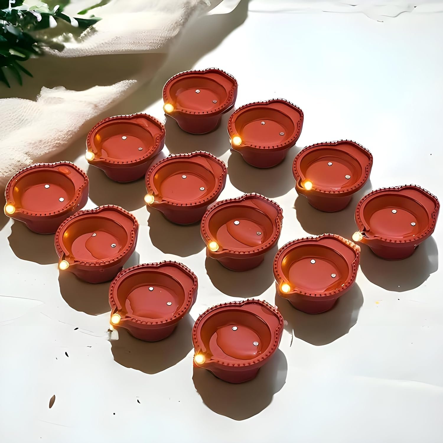 water sensor diya LED set pack of 6 warm orange glow