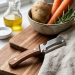 wooden handle vegetable peeler