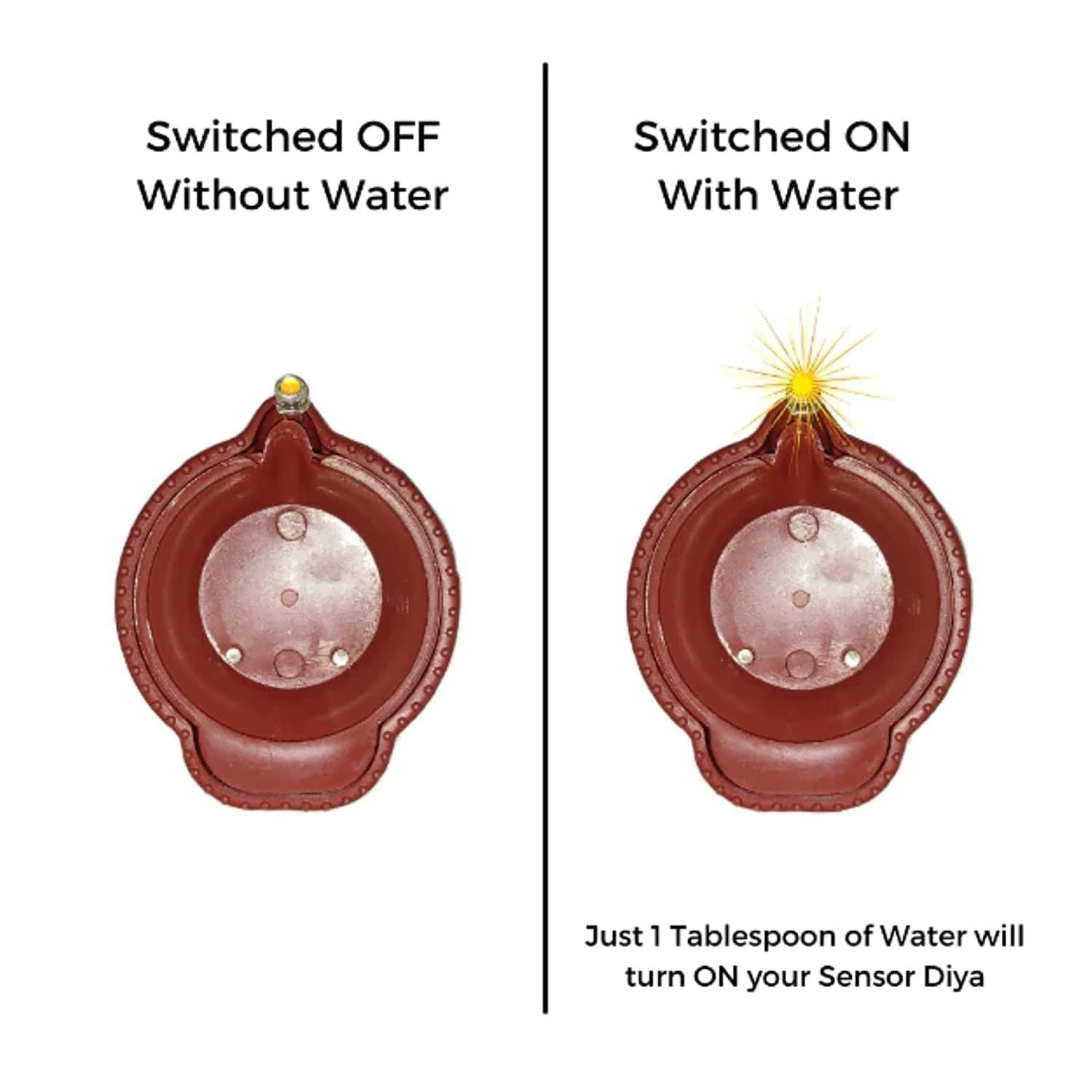 electric water sensor diya for puja thali navratri decoration