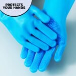 Silicone Cleaning Gloves with Soft Scrubbing Bristles