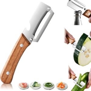 Wooden handle 3 in 1 peeling knife stainless steel vegetable peeler1
