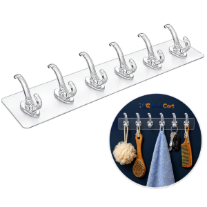 6 Hooks Hanger Transparent: 1 Best Heavy-Duty Adhesive Strip