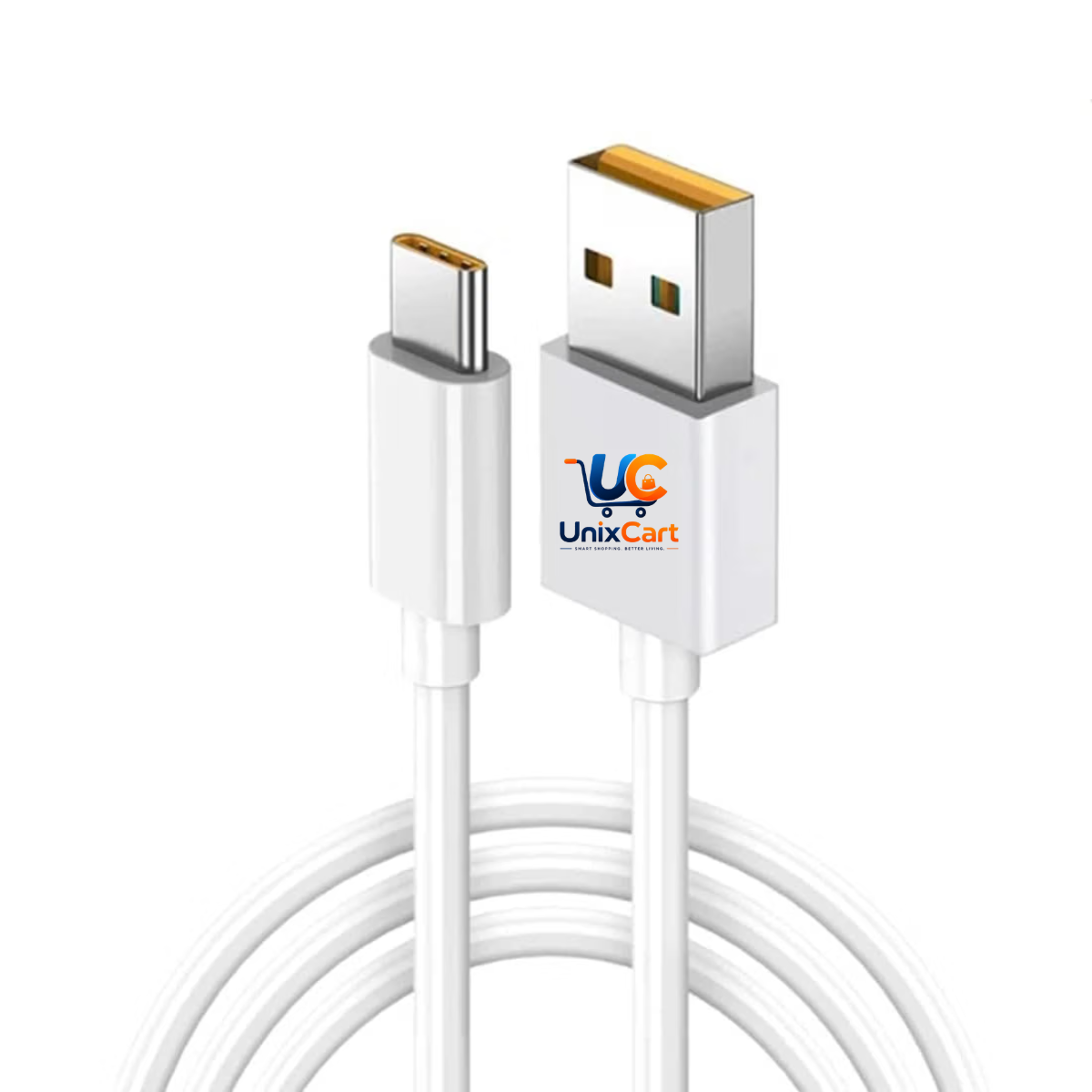 White Type-C 2.4A USB cable 1 metre