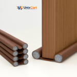 Door guard strip installed along bottom of wooden door