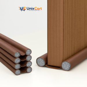 Door guard strip installed along bottom of wooden door