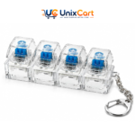 Keyboard fidget toy keychain with LED glow
