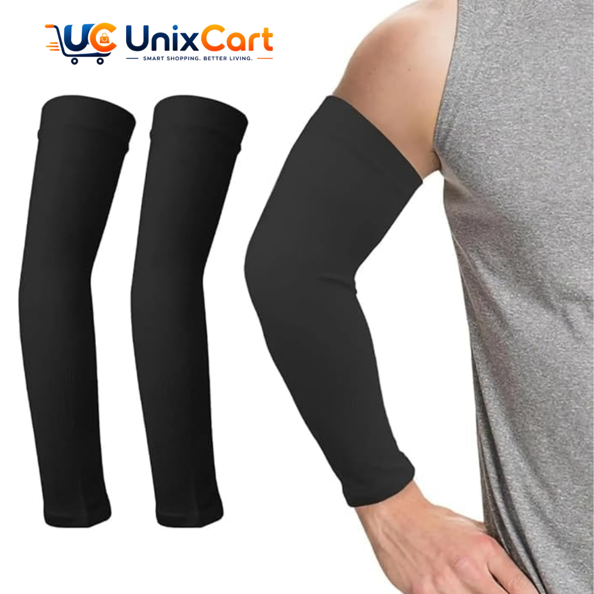 Let's Slim arm sleeves black with thumb hole