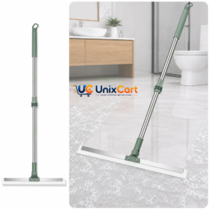 Magic silicone floor wiper on bathroom tiles