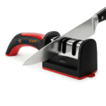 Manual knife sharpener with 3 sharpening slots