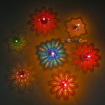 3D reflection diya set of 12 lit and glowing