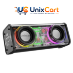 Portable Bluetooth speaker with LED lights and transparent casing