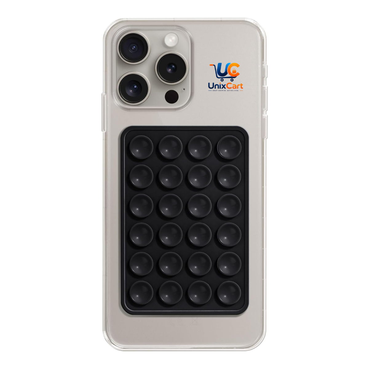 Silicone suction phone case with 24 mini suction cups