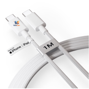 1 metre braided Type-C to Type-C cable