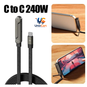 USB-C to USB-C charging cable with phone stand
