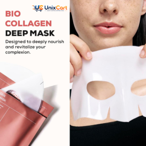 Bio collagen hydrogel face mask on skin