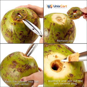 Coconut opener driller with stainless steel tip