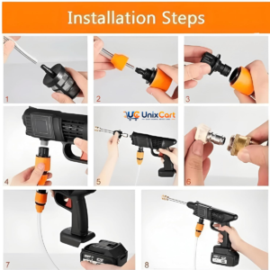 Cordless pressure washer gun with double battery