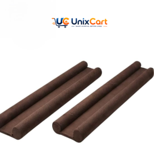 Door guard bottom sealing strip roll showing red adhesive backing and silicone fins