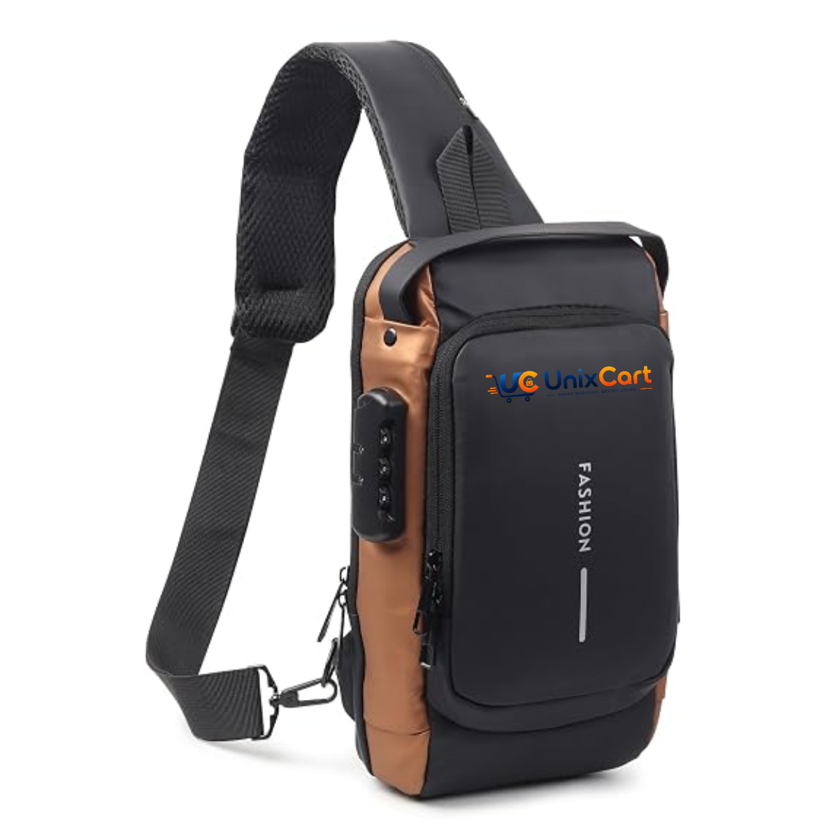 USB charging port on the side of the bag