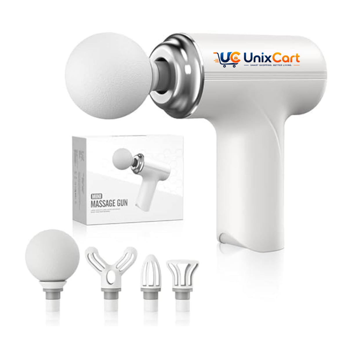 Massage gun being used on shoulder and neck