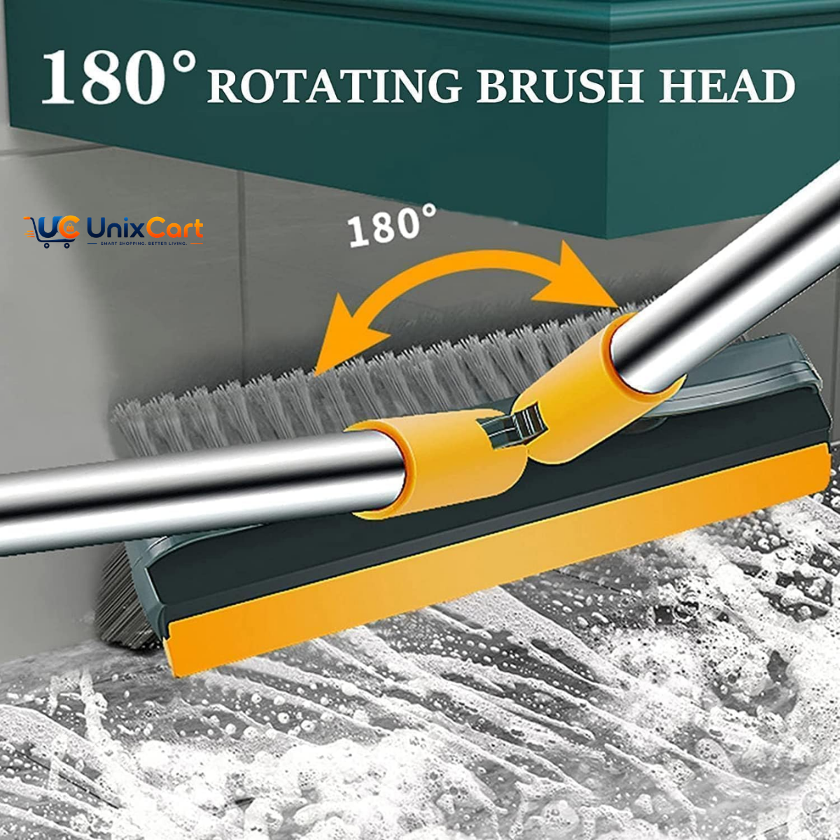 Scrub brush side used on bathroom floor tiles