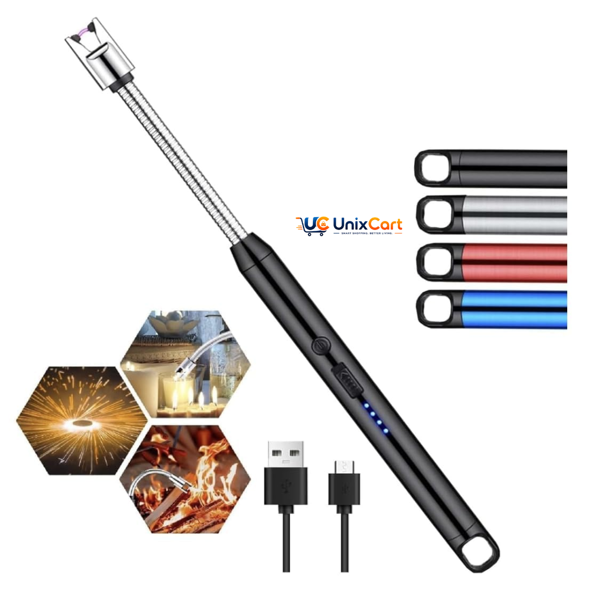 360 degree flexible neck plasma arc lighter