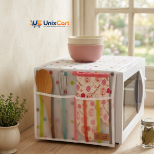 Printed microwave oven dust cover for kitchen