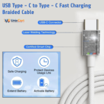 USB-C to USB-C cable with PD charging support