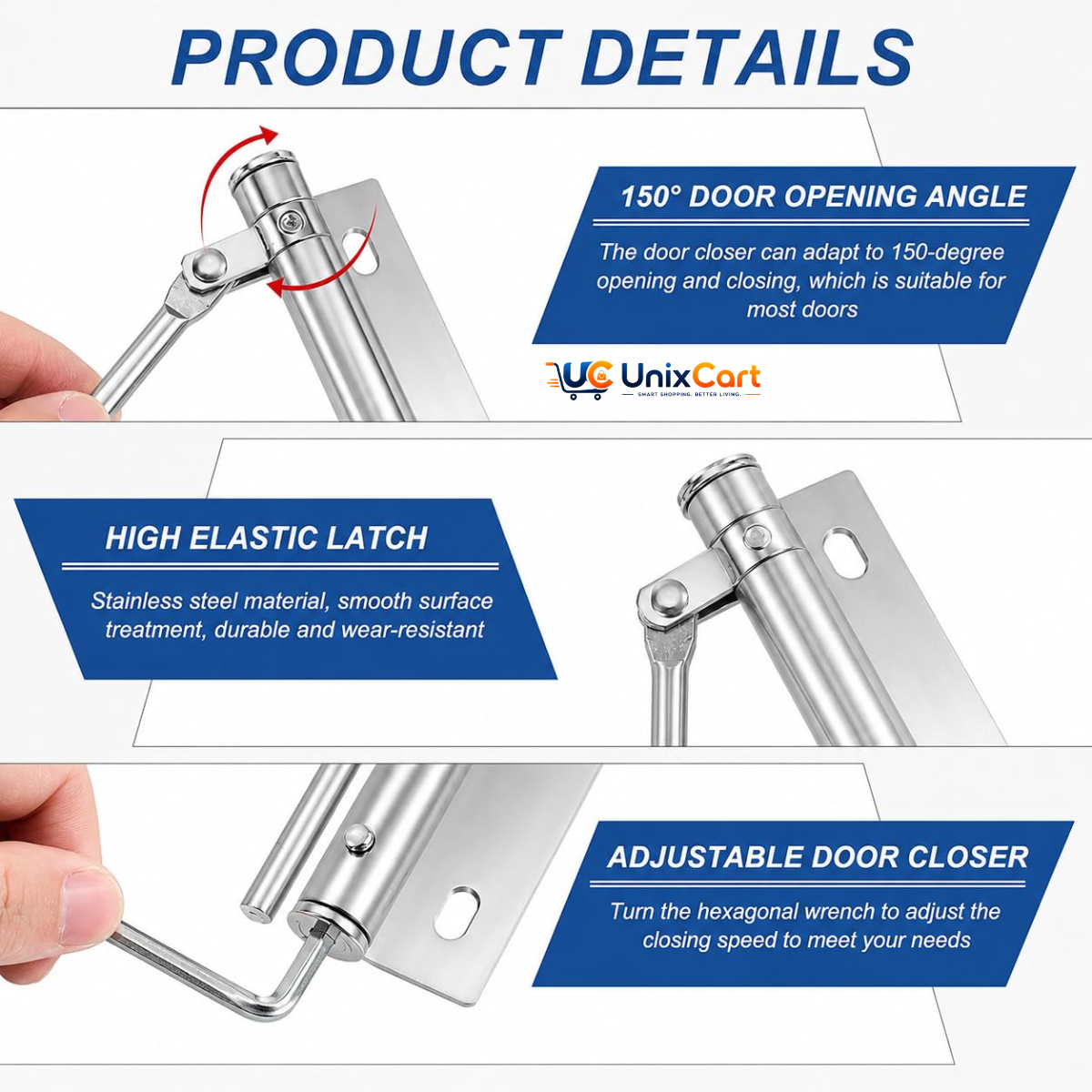 Spring loaded self closing door closer
