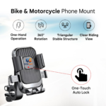 Bike phone holder 360 degree rotating handlebar mount