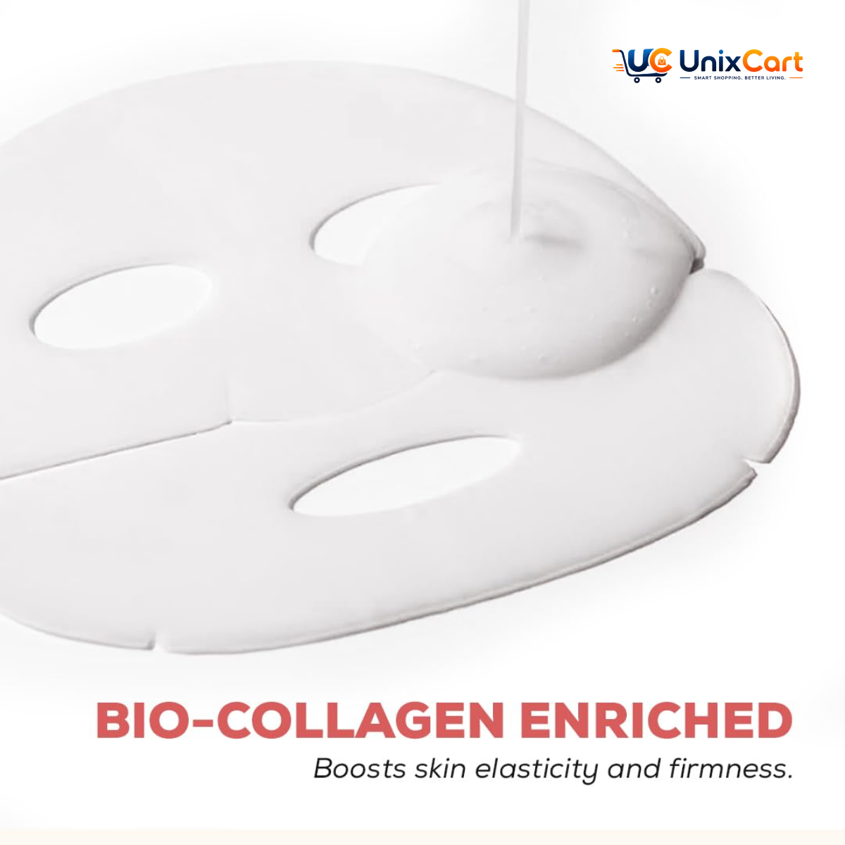 Bio collagen face mask individual sealed pouch showing hydrogel sheet design