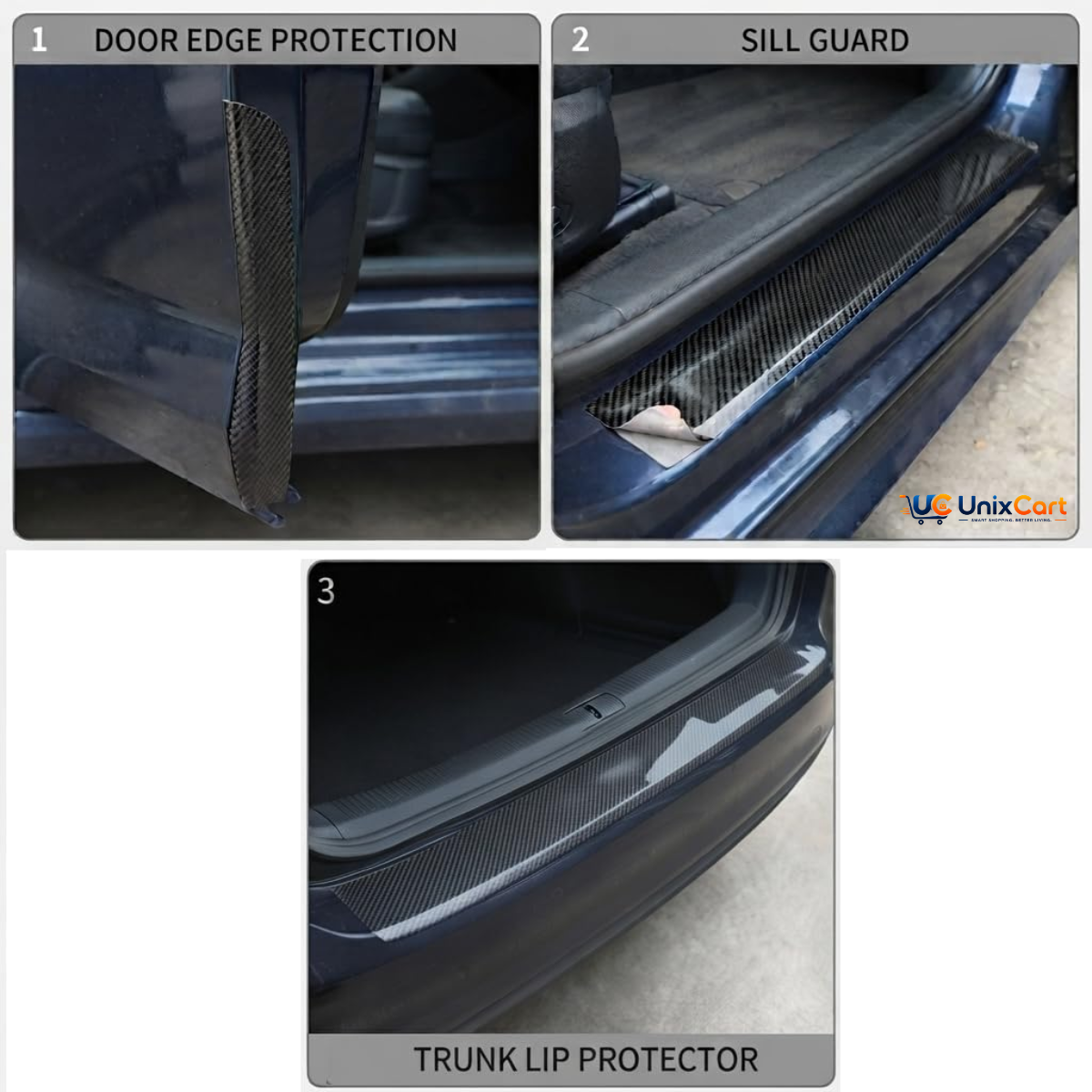 Carbon fiber car door sill protection tape