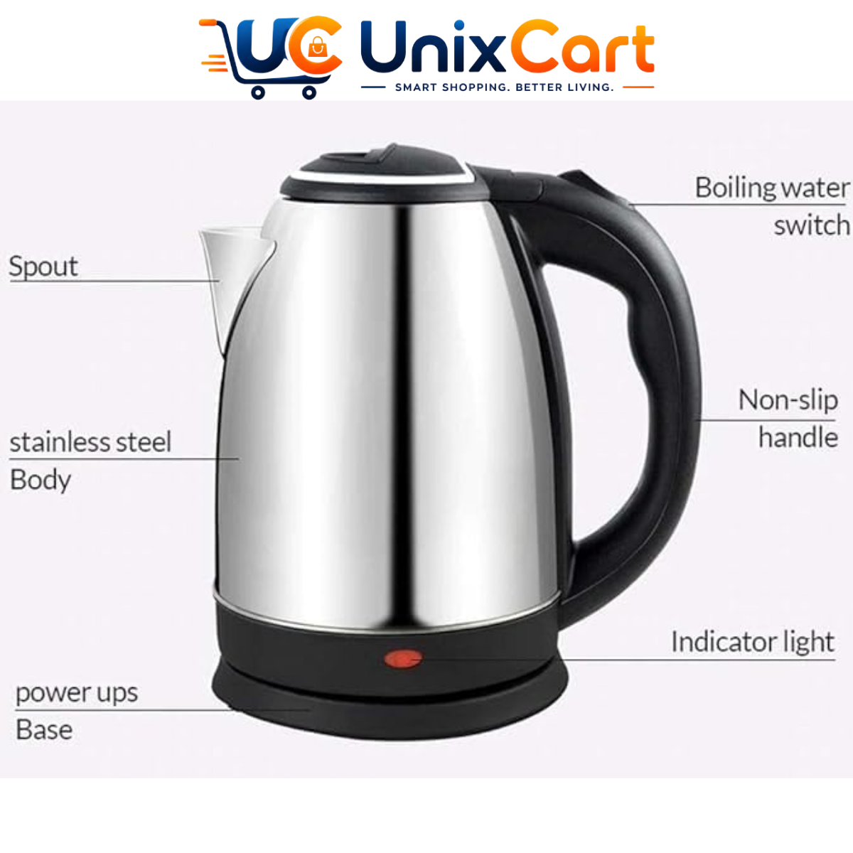 Kettle boiling with auto shut-off indicator