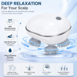 Handheld scalp massager with silicone massage heads