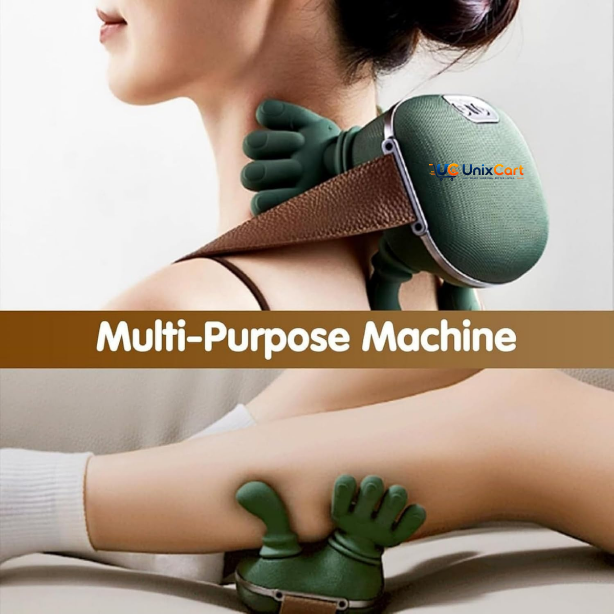 Wireless heated neck massager with kneading function