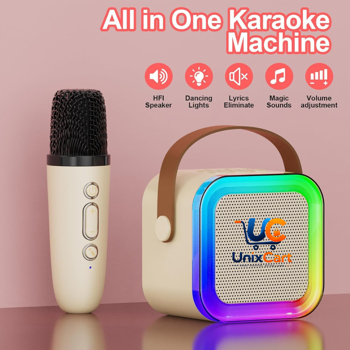 K12 Bluetooth Speaker with Mic for Family Karaoke, Kids' Entertainment, and Outdoor Parties
