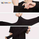 Black stretchable arm sleeves for men and women