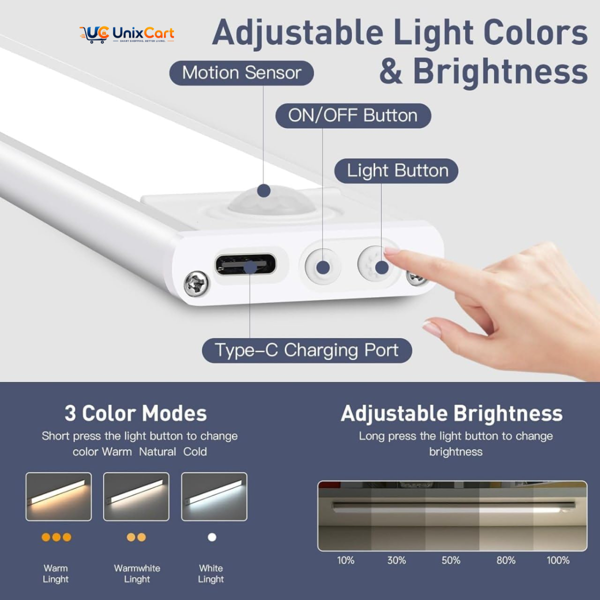 Light switching on automatically as hand approaches