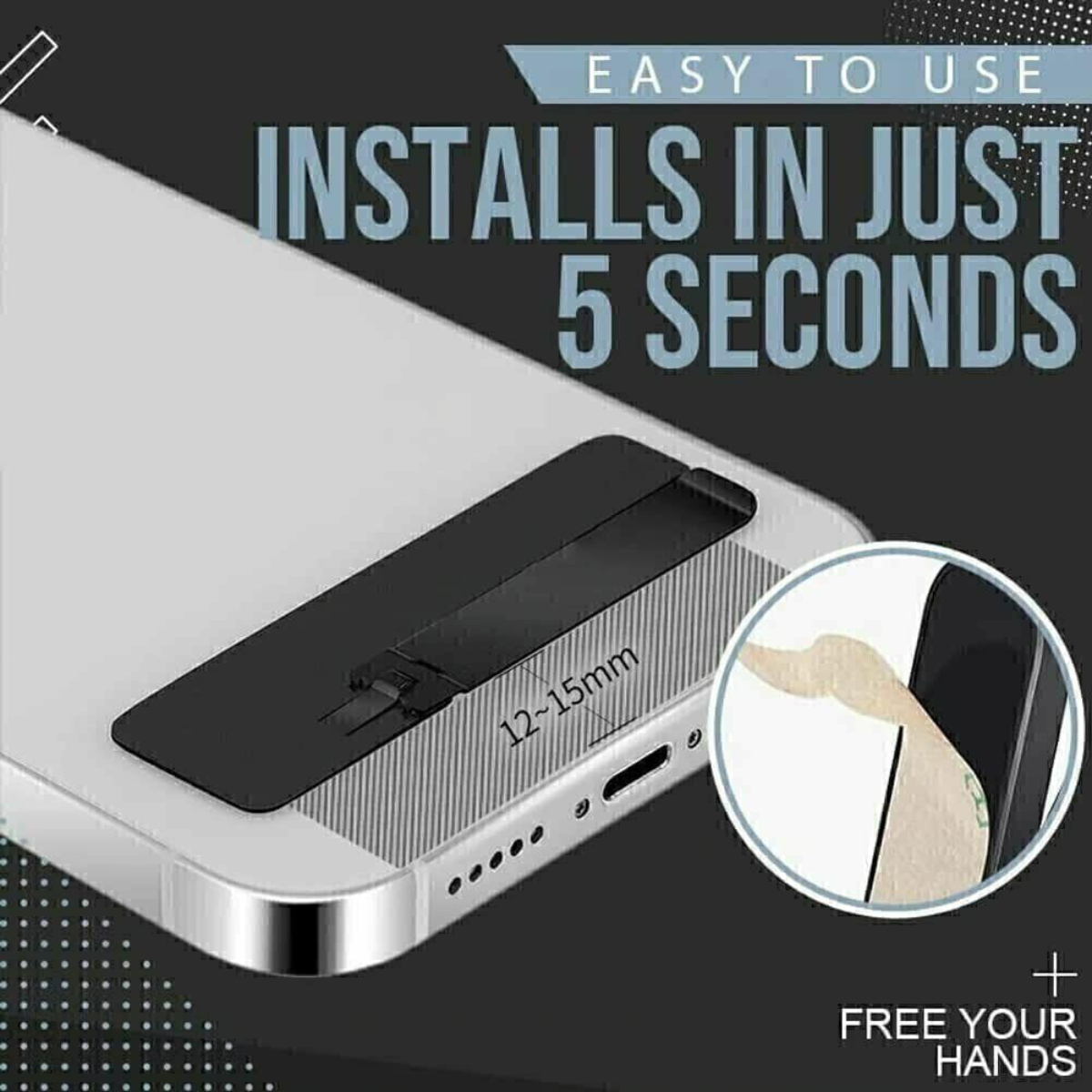 Mobile phone kickstand for hands-free viewing