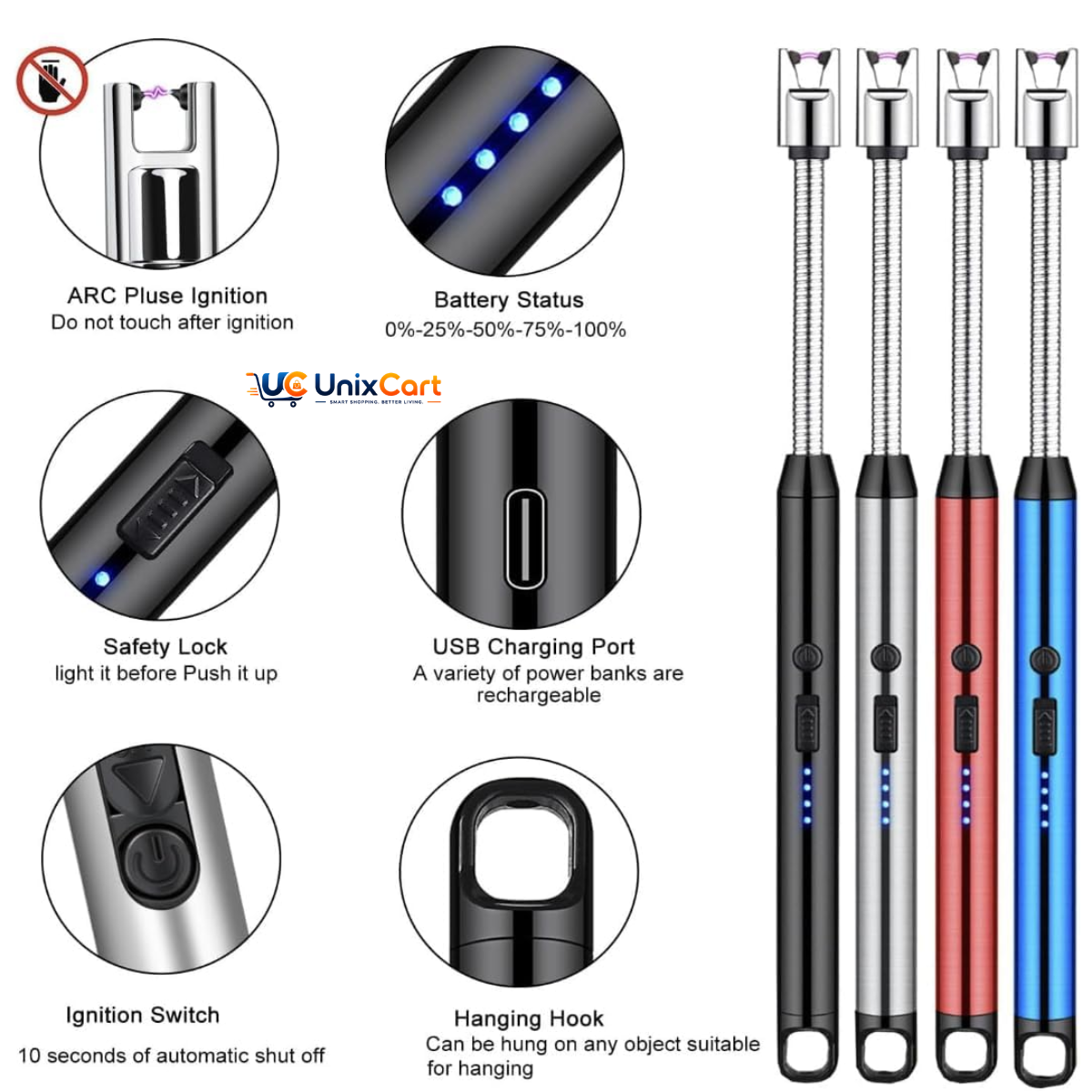 Rechargeable electric gas lighter for kitchen