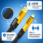Multi charging cable with Type C Micro USB and Lightning