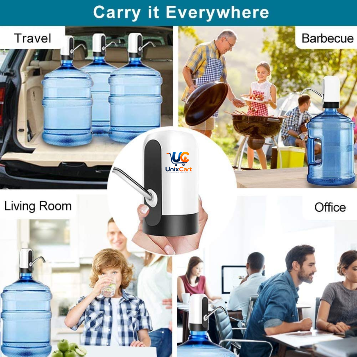 Rechargeable electric water dispenser pump for home
