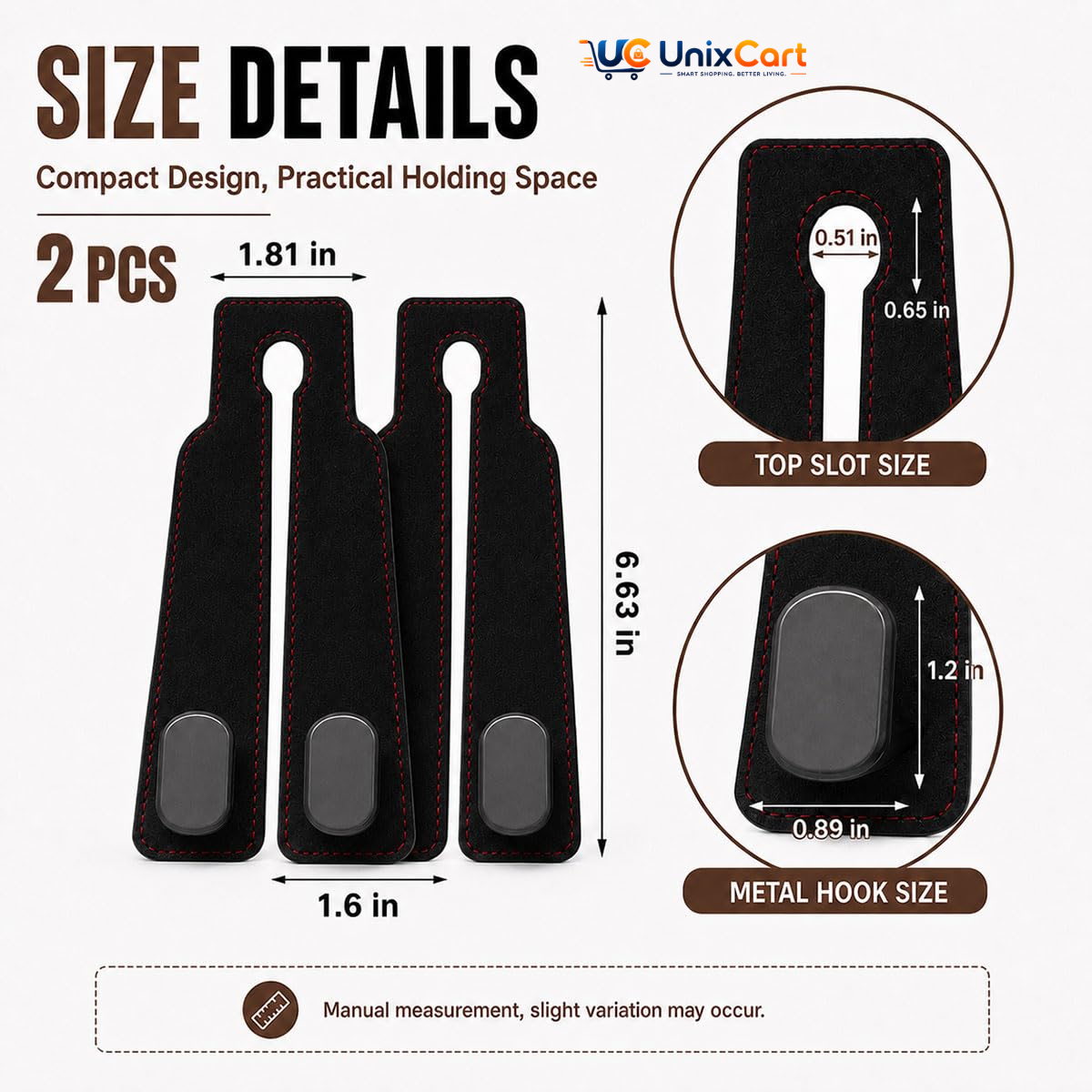 Car headrest bag hanger with double hooks