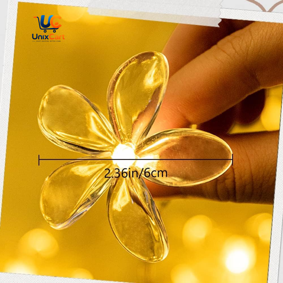 String light decorating a wall or mirror frame