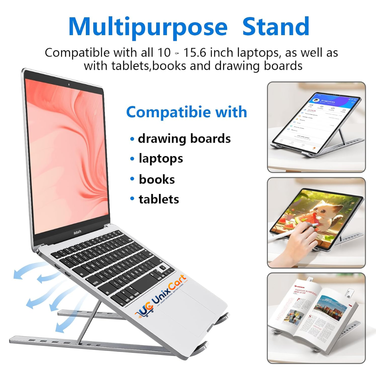 Stand folded flat with storage bag