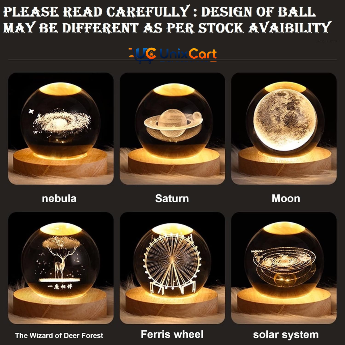 3D Crystal Ball Night Lamp for Calming Ambient Illumination