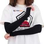 Full black arm sleeves with thumb hole coverage