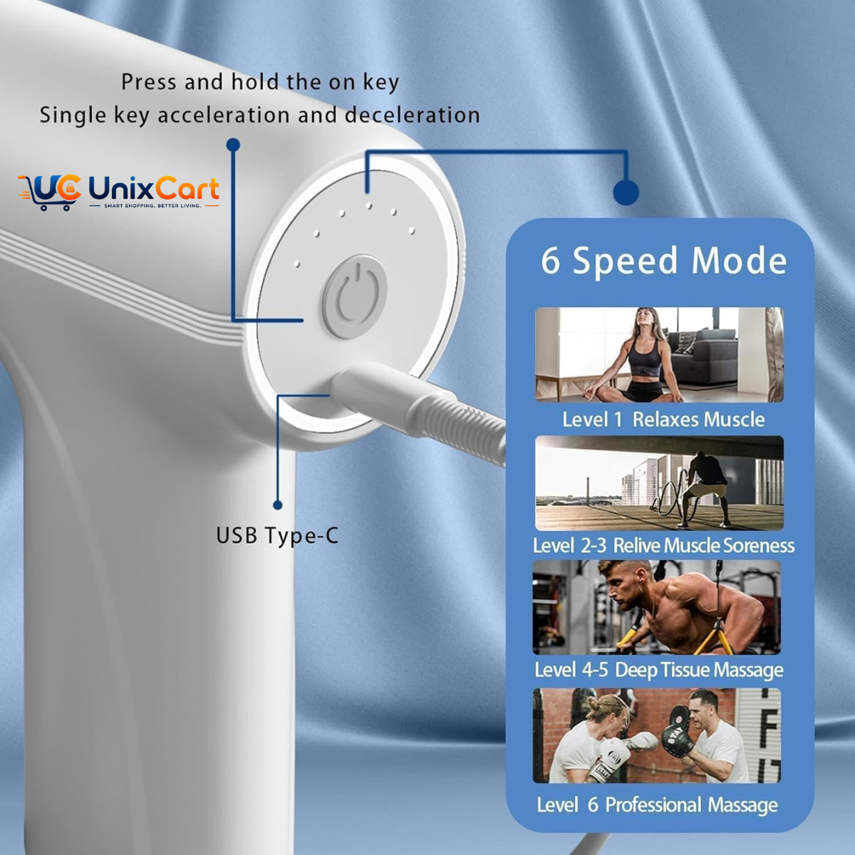 Massage gun charging via Type-C cable