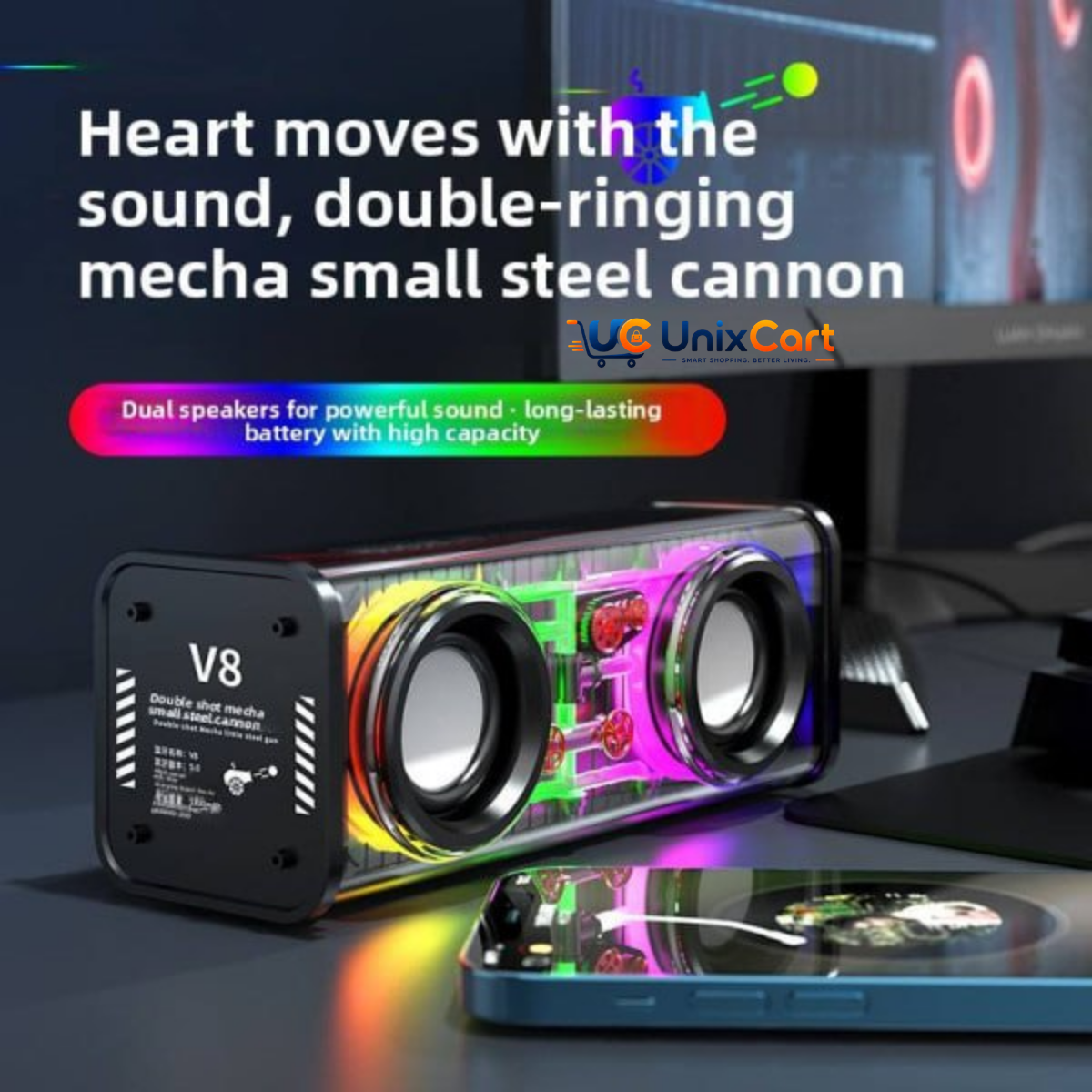 Portable TWS Bluetooth speaker with LED lights